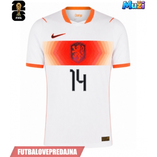 Lacne Muži Futbalové dres Holandsko Tijjani Reijnders #14 MS 2026 Krátky Rukáv - Preč